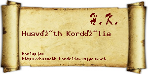 Husvéth Kordélia névjegykártya